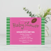 ROZE BABYSHOWER VOETBAL Sportfeest Uitnodiging (Staand voorkant)