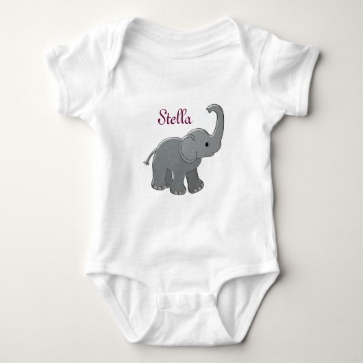 roze babyshowerolifant romper (Voorkant)