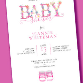 Roze babyslaapjes baby shower kaart