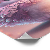 Roze babyspeelgoed uil kinderkamer afdrukbaar ontw poster (Hoek)