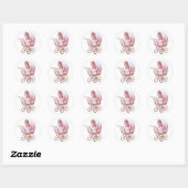 Roze babyspeelgoedsticker ronde sticker (Vel)