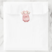 Roze babyspeelgoedstickers ronde sticker (Tas)