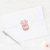 Roze babyspeelgoedstickers ronde sticker (Envelop)