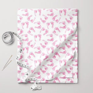 Roze Babyvoetafdruk Patroon Stof