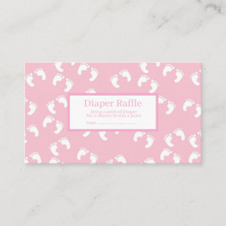 Roze Babyvoetafdrukken Luierspel Baby Shower Informatiekaartje