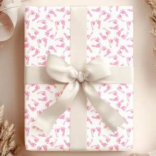 Roze Babyvoetjes Baby Shower Patroon Cadeaupapier
