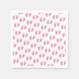 Roze Babyvoetjes Baby Shower Servet