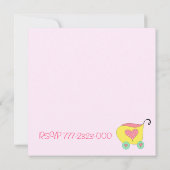 Roze babywagen douche kaart (Achterkant)