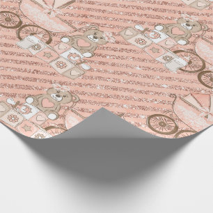 Roze babywagens cadeaupapier