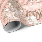 Roze babywagens cadeaupapier (Rol Hoek)