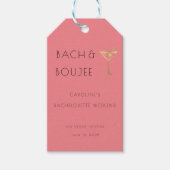 Roze Bach en Boujee Bachelorette Party Cadeaulabel (Voorkant)