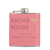 Roze Bach en Boujee Bachelorette Party Heupfles (Voorkant)