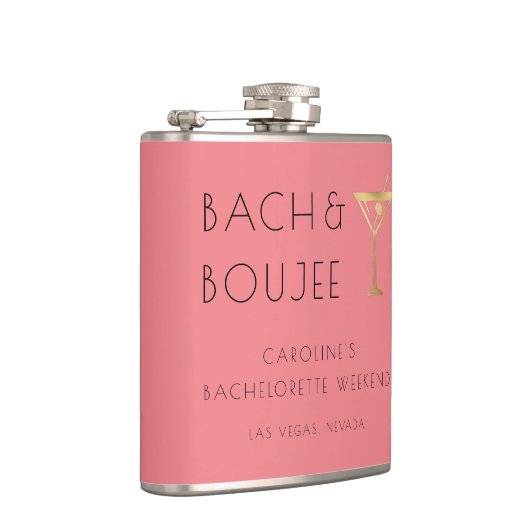 Roze Bach en Boujee Bachelorette Party Heupfles (Rechts)