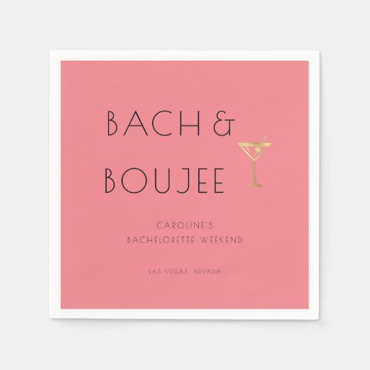 Roze Bach en Boujee Bachelorette Party Servet (Voorkant)