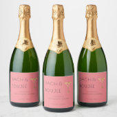 Roze Bach en Boujee Bachelorette Party Sparkling Wijnetiket (Flessen)
