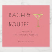 Roze Bach en Boujee Bachelorette Party Sparkling Wijnetiket (Enkel label)