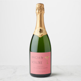 Roze Bach en Boujee Bachelorette Party Sparkling Wijnetiket