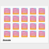 Roze Bach-feest Vierkante Sticker (Vel)