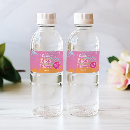 Roze Bach Party Eten en Drank Etiket Set