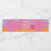Roze Bach Party Eten en Drank Etiket Set (Enkel label)