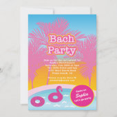Roze Bach Party Uitnodiging (Voorkant)