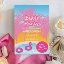 Roze Bach Party Uitnodiging