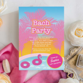 Roze Bach Party Uitnodiging