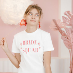 Roze Bachelorette Bride Squad Script Bridesmaids T-shirt