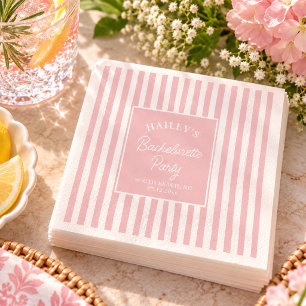 Roze Bachelorette Feest Kust Chic Servet