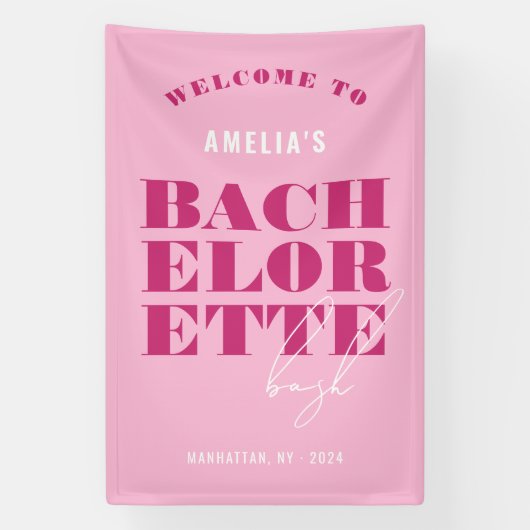 Roze Bachelorette-feest Spandoek (Verticaal)