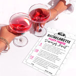 Roze Bachelorette Foto Scavenger Hunt Game Kaart<br><div class="desc">Personaliseer eenvoudig onze leuke,  creatieve en moderne roze Bachelorette Scavenger Hunt Game Kaart voor een echt unieke en eigentijdse feestbeleving!</div>