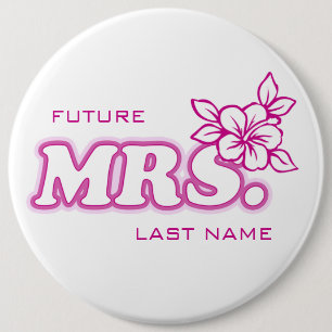Roze Bachelorette "Future Mrs" pop Ronde Button 6,0 Cm