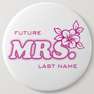 Roze Bachelorette "Future Mrs"  pop Ronde Button 6,0 Cm