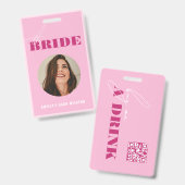 Roze Bachelorette Koop De Bruid Een Drankje Badge (Voor- en achterkant)
