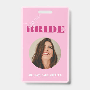 Roze Bachelorette Koop De Bruid Een Drankje Badge