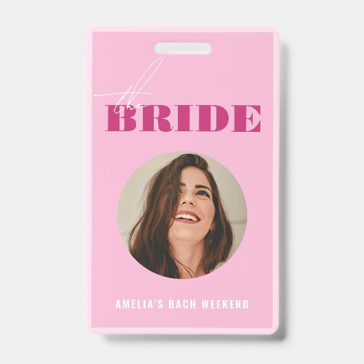 Roze Bachelorette Koop De Bruid Een Drankje Badge (Voorzijde)