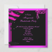 Roze Bachelorette Masquerade Black High Hiel Shoes Kaart (Achterkant)