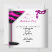 Roze Bachelorette Masquerade White High Hiel Shoes Kaart (Achterkant)