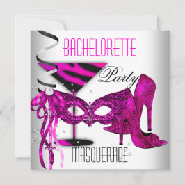 Roze Bachelorette Masquerade White High Hiel Shoes Kaart