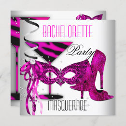 Roze Bachelorette Masquerade White High Hiel Shoes Kaart