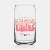 Roze Bachelorette Party Bruid Squad Bruidsmeisje Blikvorm Glas (Voorkant)