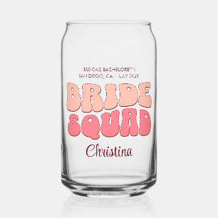 Roze Bachelorette Party Bruid Squad Bruidsmeisje Blikvorm Glas