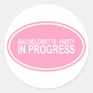 Roze Bachelorette Party in Progress T - shirts Gif Ronde Sticker