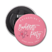 Roze Bachelorette Party Knop Fles Opener (Voorkant)