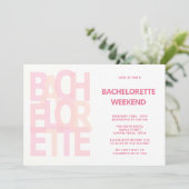 Roze Bachelorette Party Uitnodigingen (Staand voorkant)