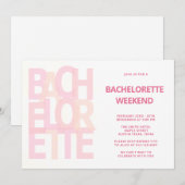 Roze Bachelorette Party Uitnodigingen (Voorkant / Achterkant)