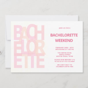 Roze Bachelorette Party Uitnodigingen