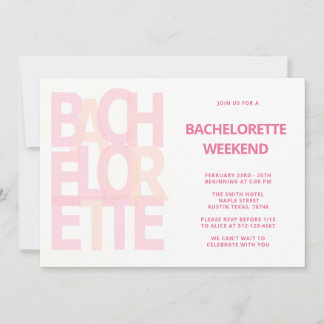Roze Bachelorette Party Uitnodigingen