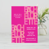 Roze Bachelorette Party Uitnodigingen (Staand voorkant)