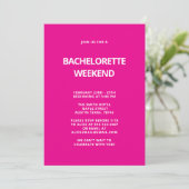 Roze Bachelorette Party Uitnodigingen (Staand voorkant)